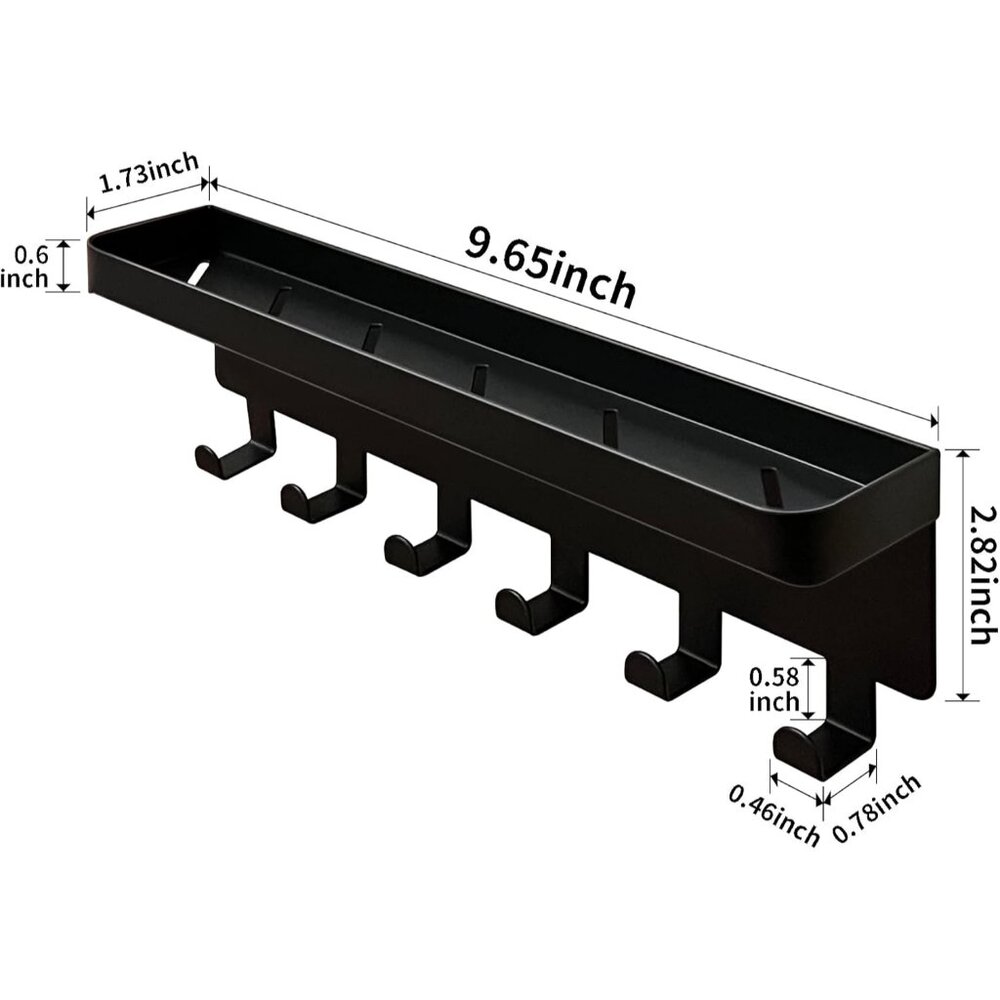 Key Holder for Wall Key Hooks with Tray and 6 Hooks, Wall Mounted Key Holder for - Picture 2 of 6